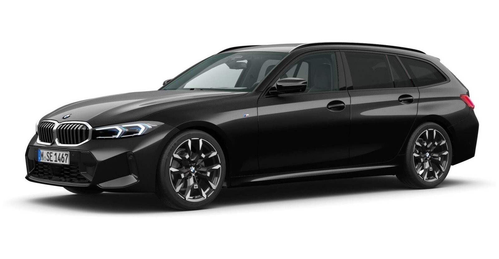 BMW BMW 3er in Schwarz von vorne BMW BMW 3er in Schwarz von vorne
