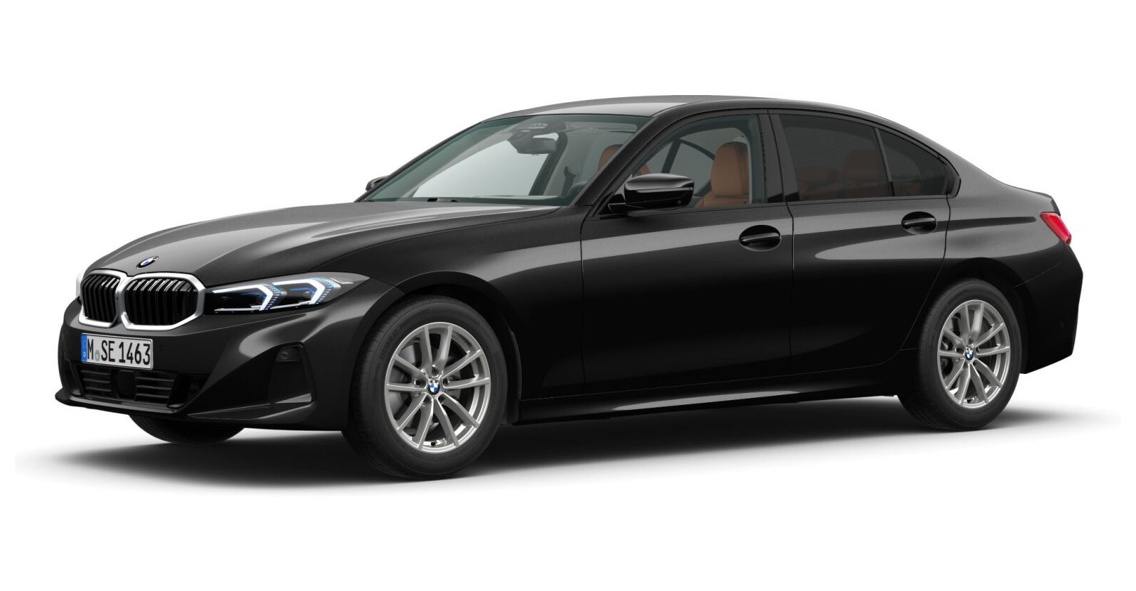 BMW 320d Limousine in Schwarz von vorne BMW 320d Limousine in Schwarz von vorne