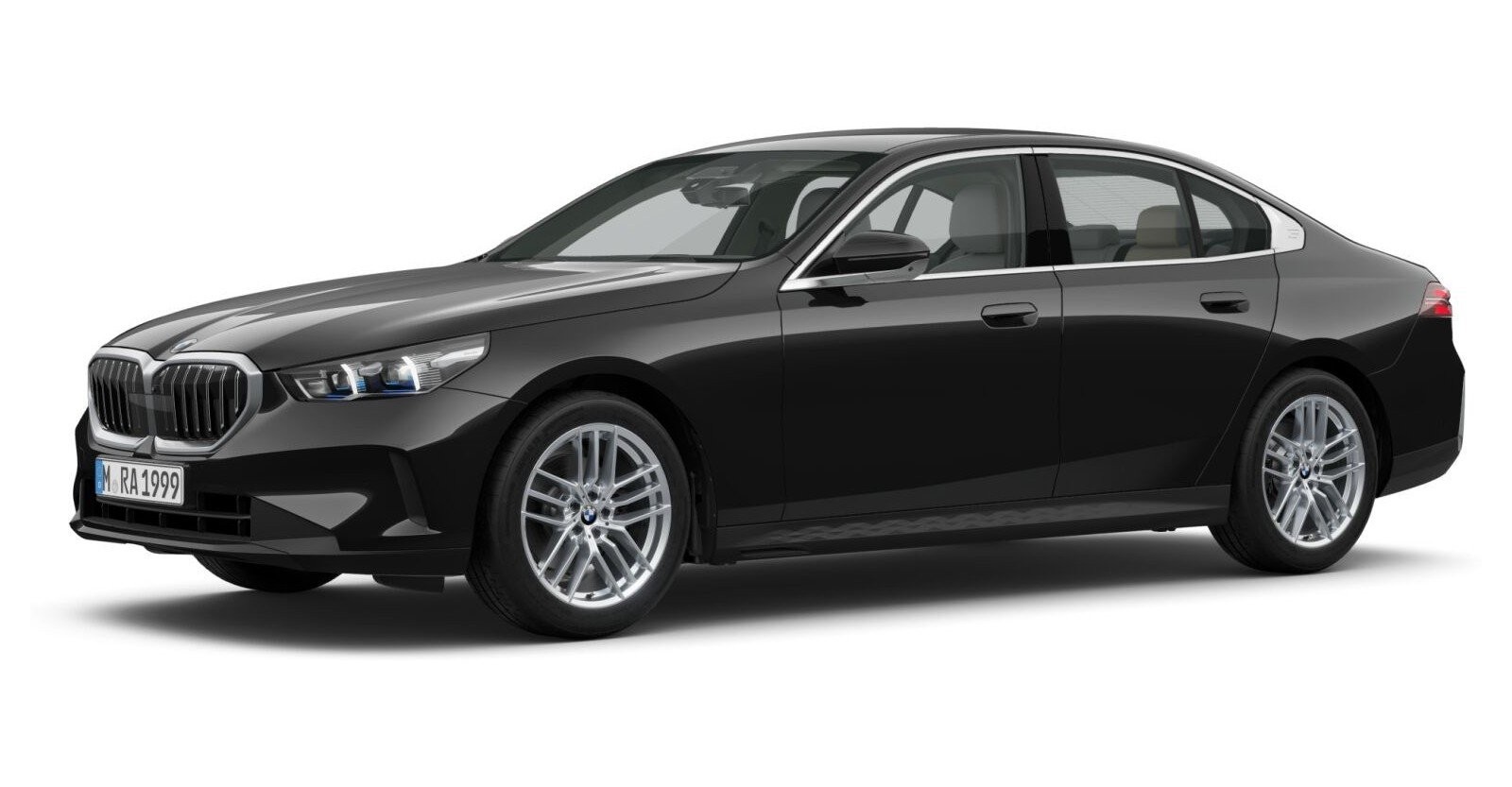 BMW 520i Limousine in Schwarz von vorne BMW 520i Limousine in Schwarz von vorne