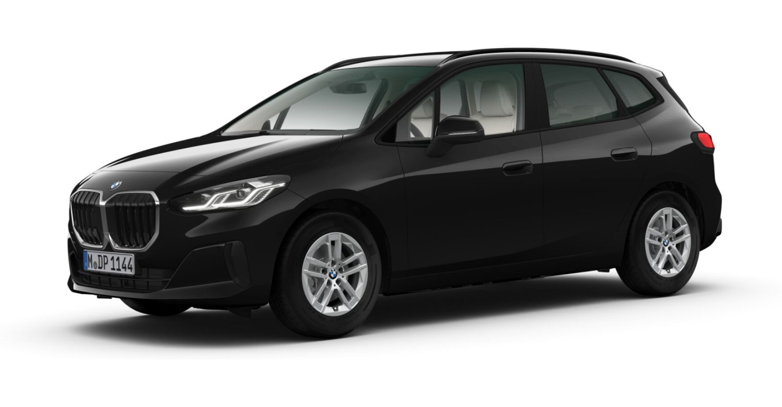 BMW 218i Active Tourer in Schwarz von vorne BMW 218i Active Tourer in Schwarz von vorne