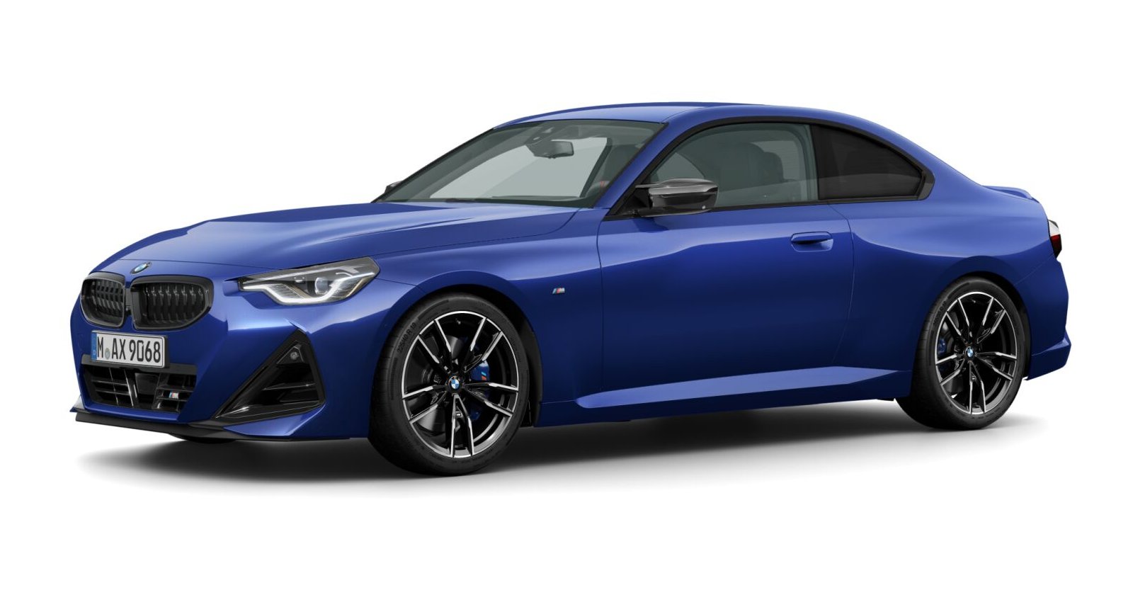 BMW M240i xDrive Coupé in Blau von vorne BMW M240i xDrive Coupé in Blau von vorne