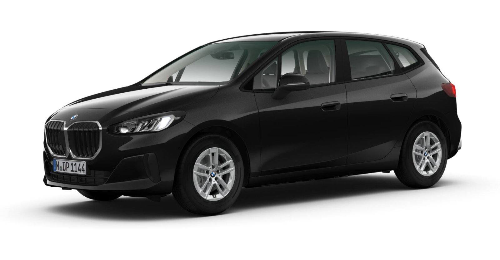 BMW 218d Active Tourer in Schwarz von vorne BMW 218d Active Tourer in Schwarz von vorne
