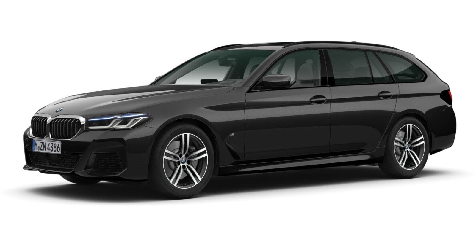 BMW 520d xDrive Touring in Schwarz von vorne
