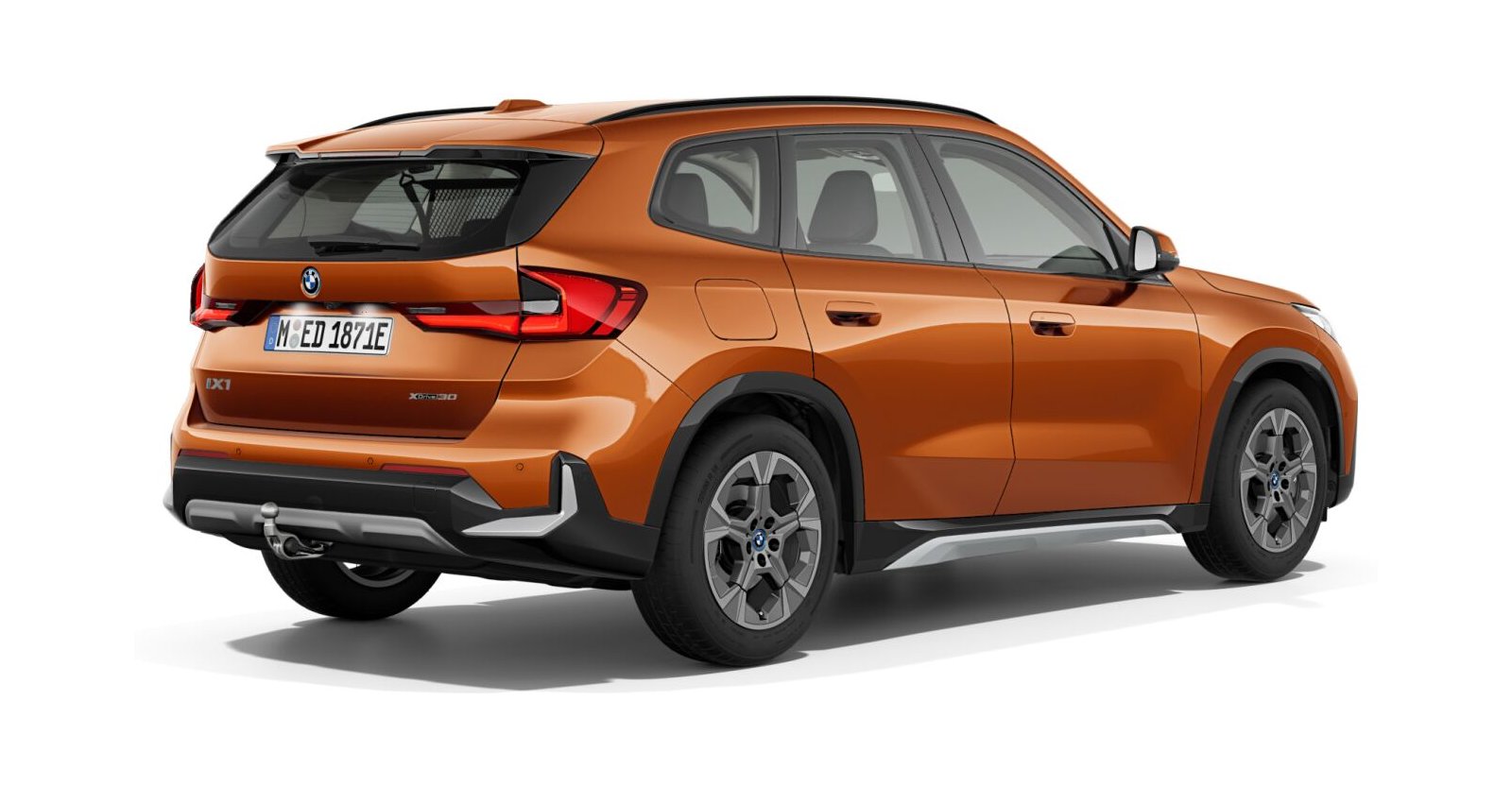 BMW BMW I in Orange von hinten BMW BMW I in Orange von hinten