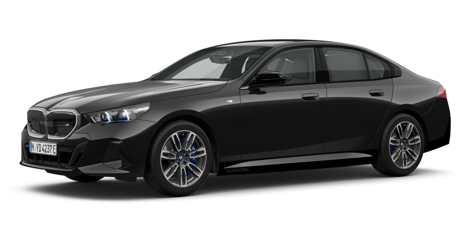 BMW i5 M60 xDrive Limousine in Schwarz von vorne BMW i5 M60 xDrive Limousine in Schwarz von vorne