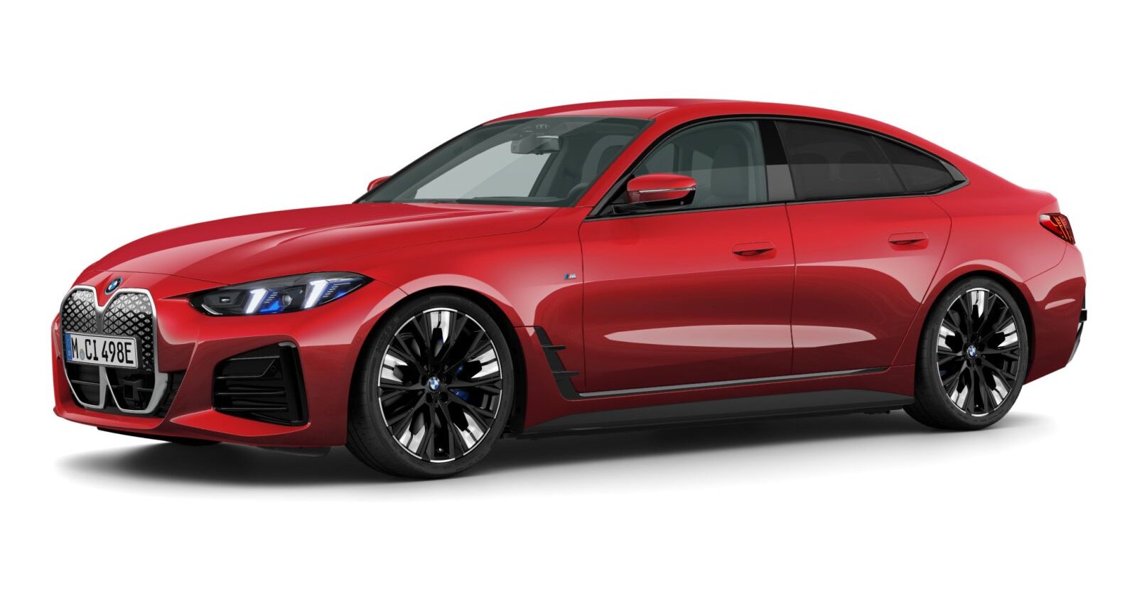 BMW i4 eDrive40 Gran Coupe in Rot von vorne BMW i4 eDrive40 Gran Coupe in Rot von vorne