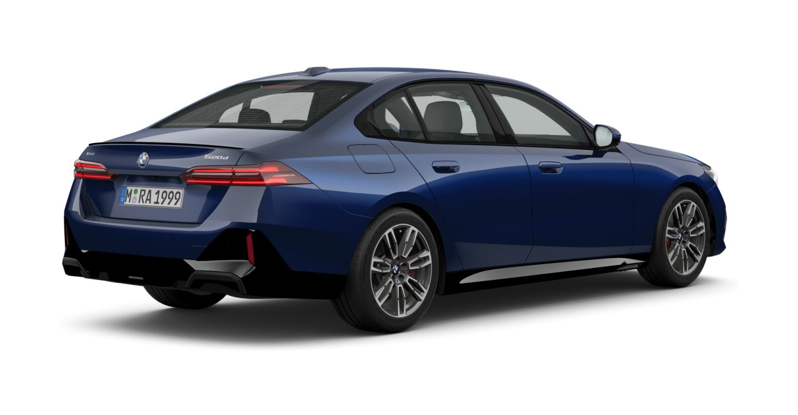 BMW BMW 5er in Blau von hinten
