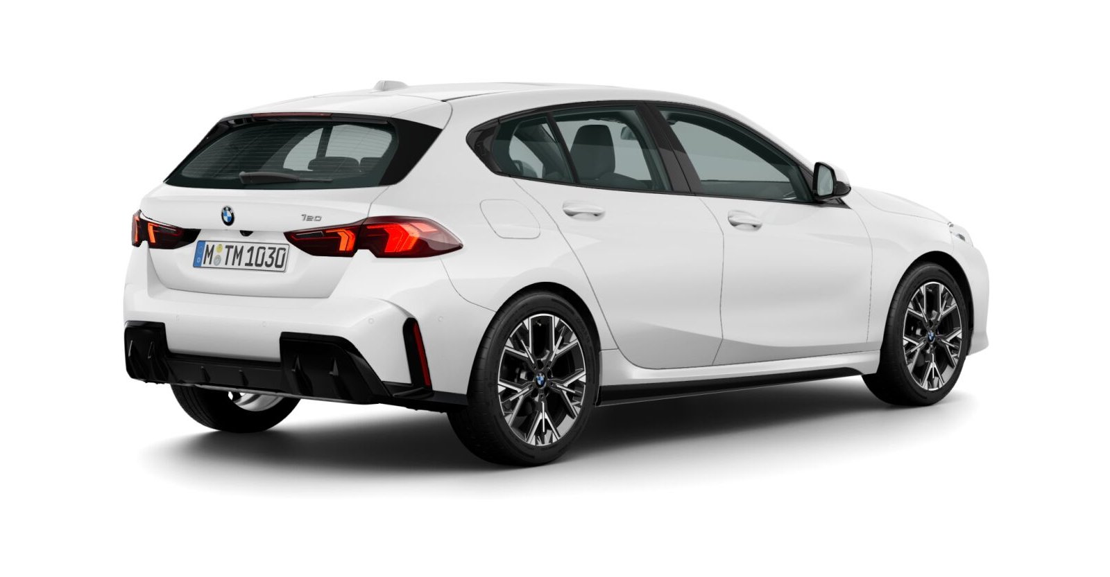 BMW BMW 1er in Weiß von hinten BMW BMW 1er in Weiß von hinten