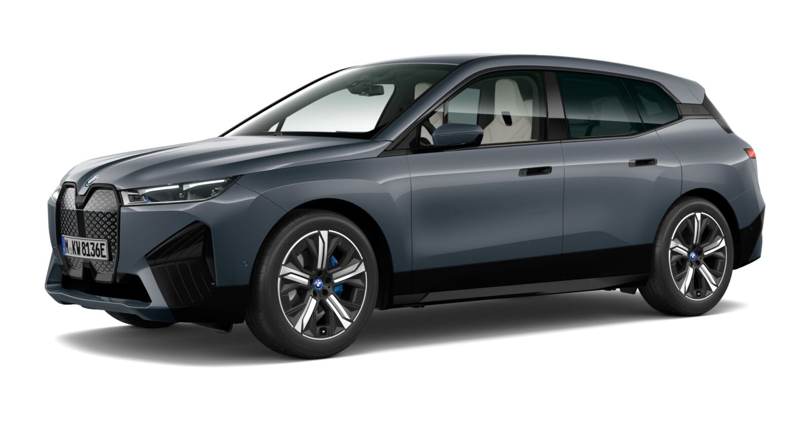 BMW iX xDrive40 in Grau von vorne BMW iX xDrive40 in Grau von vorne