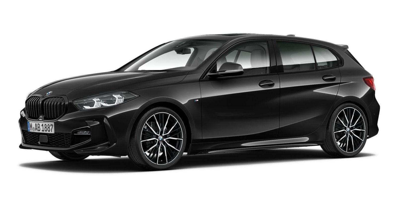 BMW BMW 1er in Schwarz von vorne