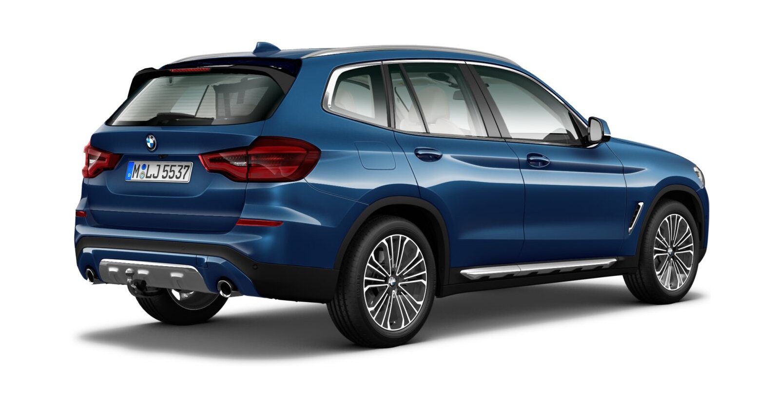 BMW BMW X in Blau von hinten BMW BMW X in Blau von hinten