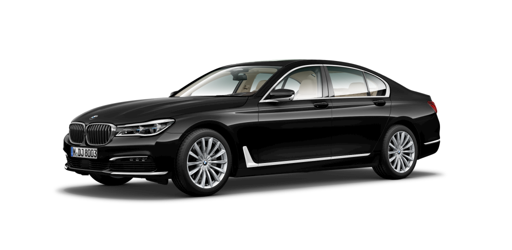 BMW 730d Limousine in Schwarz von vorne