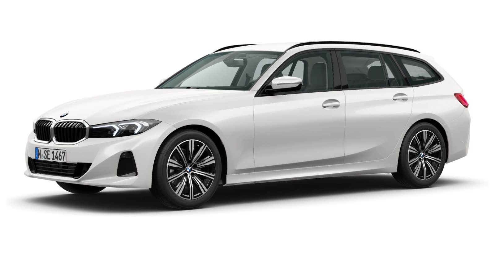 BMW 318i Touring in Weiß von vorne