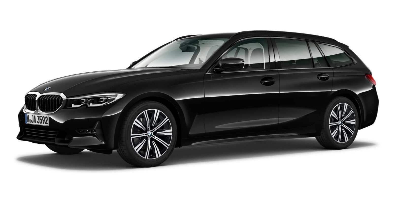 BMW BMW 3er in Schwarz von vorne BMW BMW 3er in Schwarz von vorne
