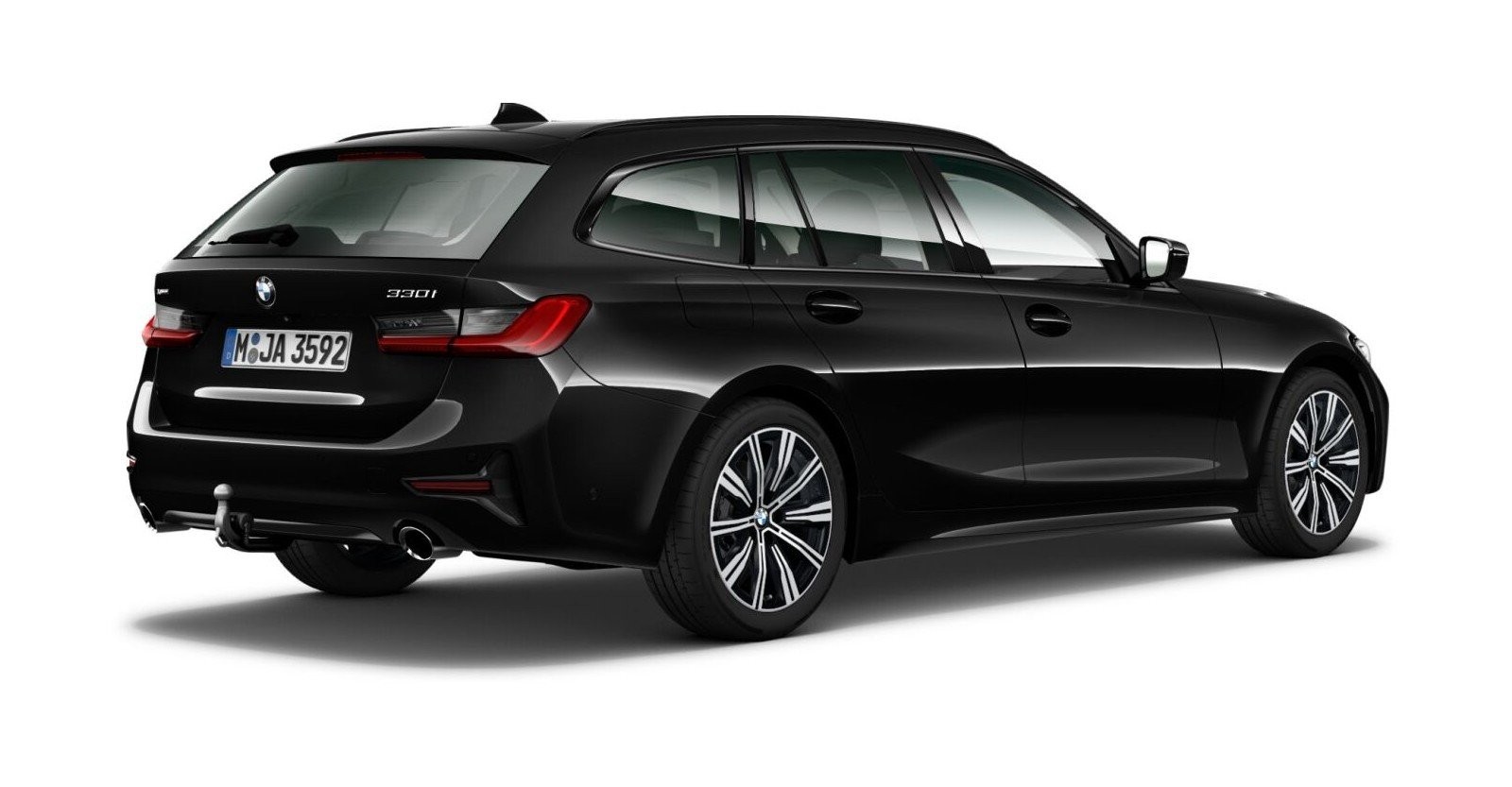 BMW BMW 3er in Schwarz von hinten BMW BMW 3er in Schwarz von hinten