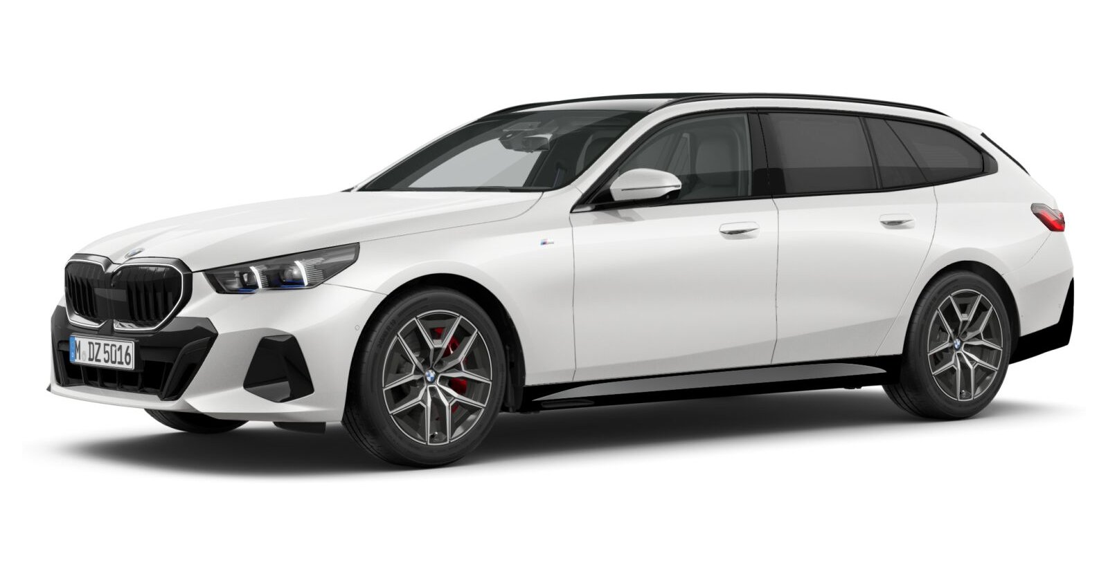 BMW 540d xDrive Touring in Weiß von vorne