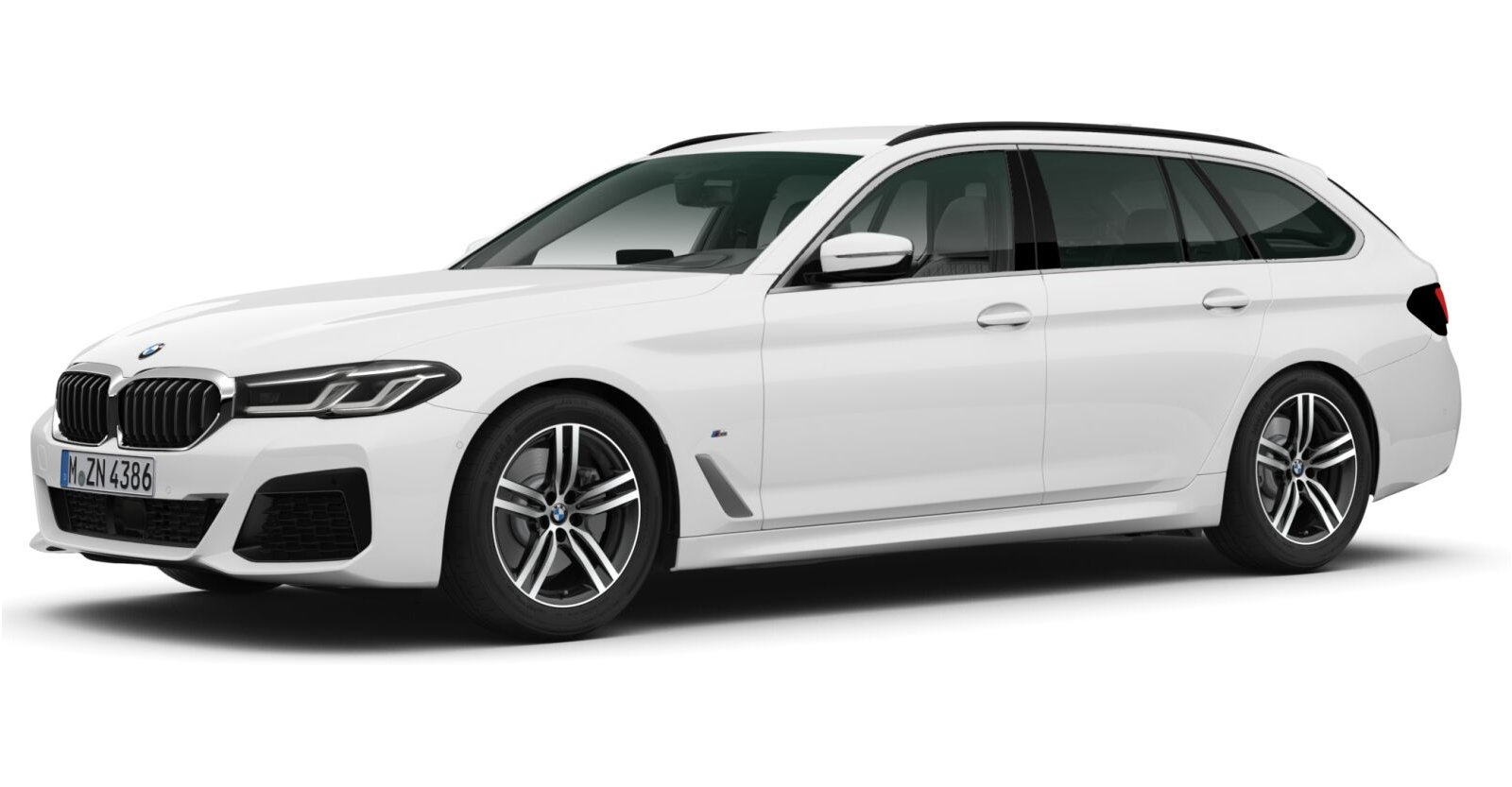BMW 540d xDrive Touring in Weiß von vorne BMW 540d xDrive Touring in Weiß von vorne