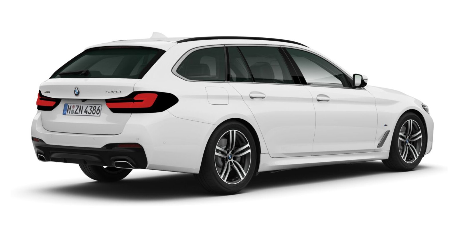 BMW BMW 5er in Weiß von hinten