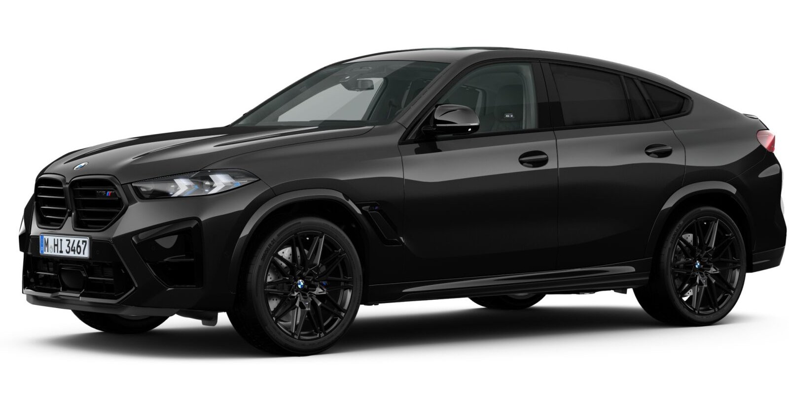 BMW X6 M in Schwarz von vorne