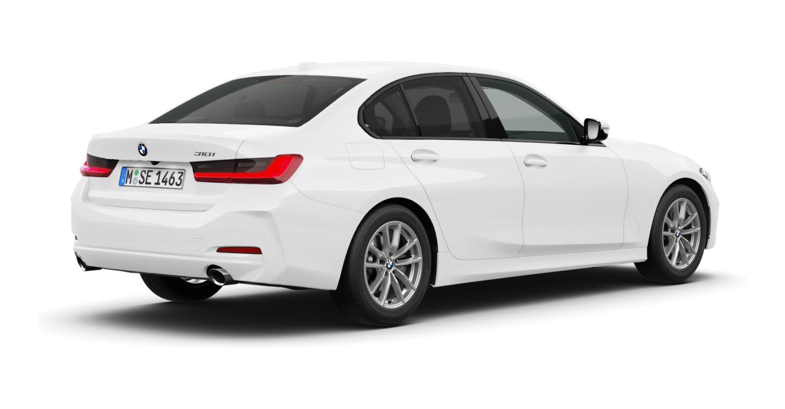 BMW BMW 3er in Weiß von hinten BMW BMW 3er in Weiß von hinten